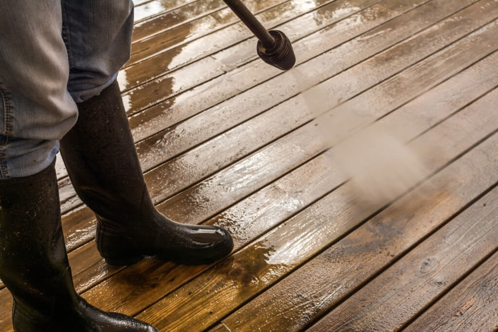 Powerwashing a deck